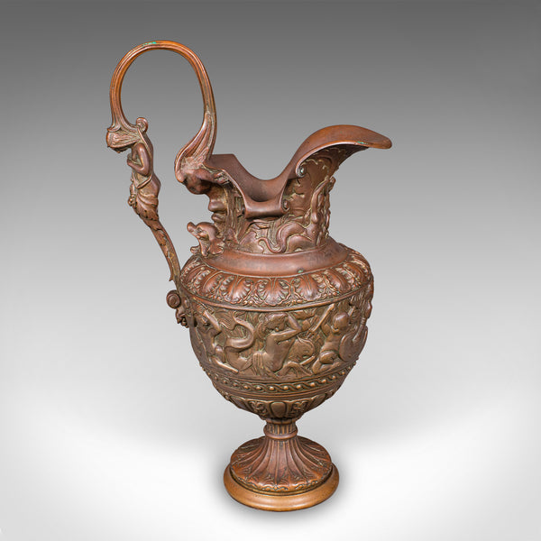 Pair of Antique Display Urns, Italian, Bronze, Ewer, Grand Tour Decor, Victorian