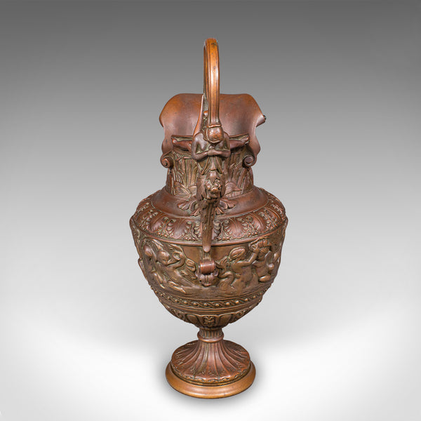 Pair of Antique Display Urns, Italian, Bronze, Ewer, Grand Tour Decor, Victorian