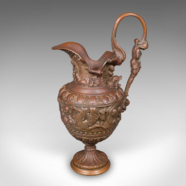 Pair of Antique Display Urns, Italian, Bronze, Ewer, Grand Tour Decor, Victorian