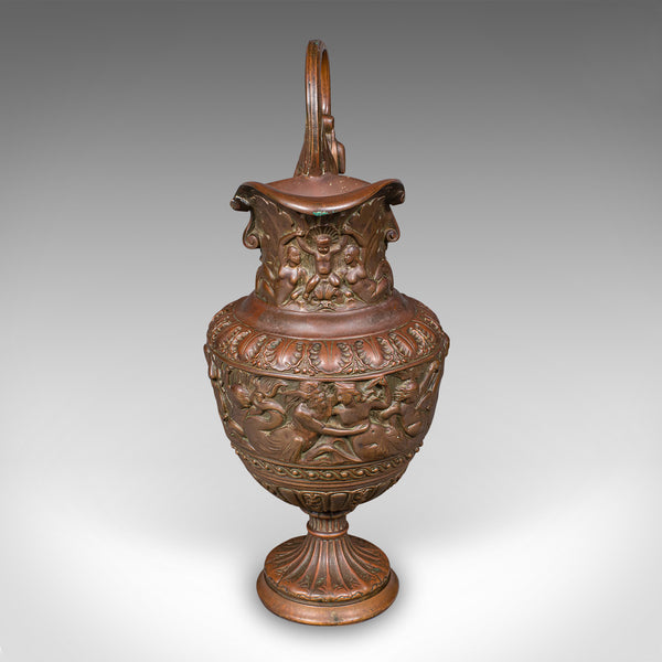 Pair of Antique Display Urns, Italian, Bronze, Ewer, Grand Tour Decor, Victorian