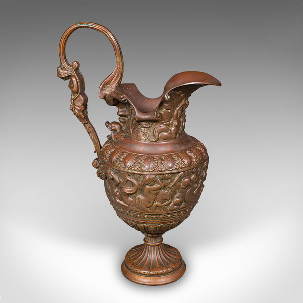 Pair of Antique Display Urns, Italian, Bronze, Ewer, Grand Tour Decor, Victorian