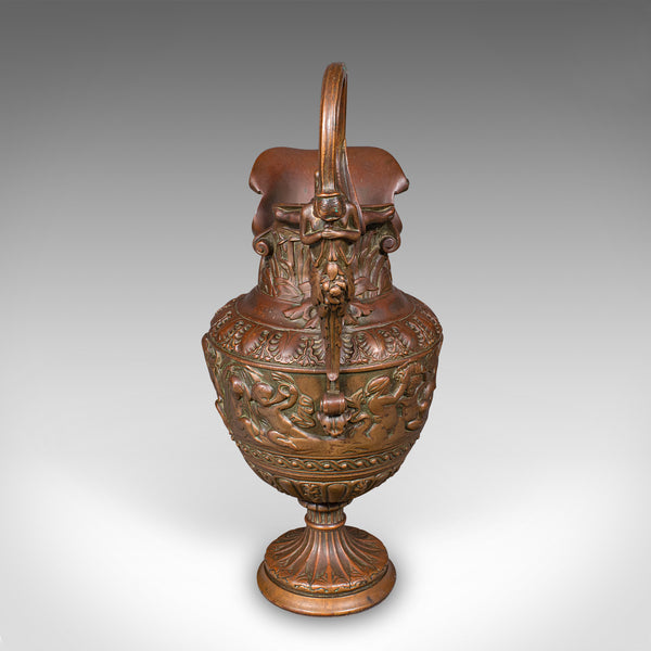 Pair of Antique Display Urns, Italian, Bronze, Ewer, Grand Tour Decor, Victorian