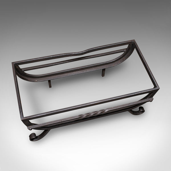 Antique Fire Basket, English, Cast Iron Fireplace Grate, Edwardian, Circa 1910