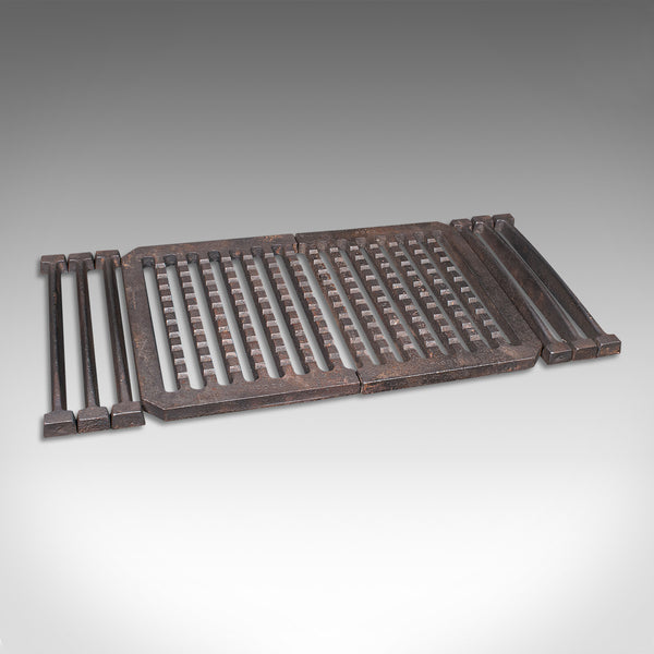 Antique Fire Basket, English, Cast Iron Fireplace Grate, Edwardian, Circa 1910
