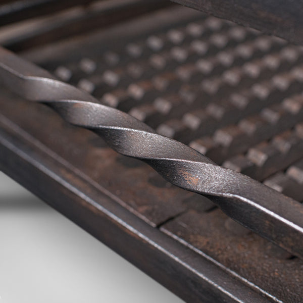 Antique Fire Basket, English, Cast Iron Fireplace Grate, Edwardian, Circa 1910