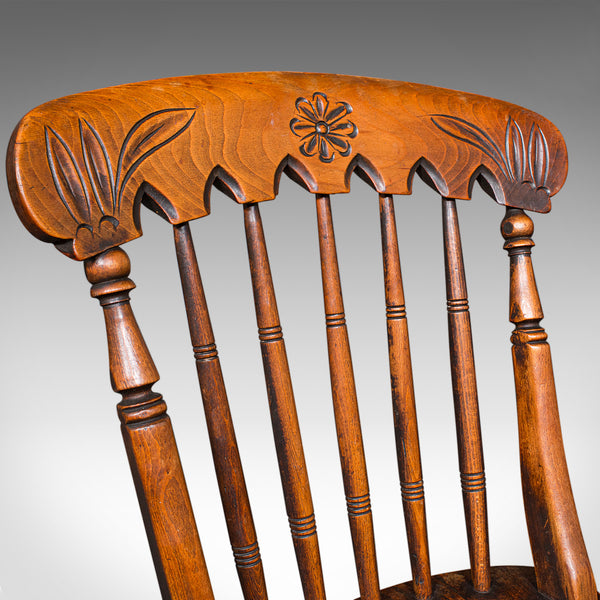 Trio of Antique Station Chairs, English Elm, Reception Hall Side Seat, Victorian