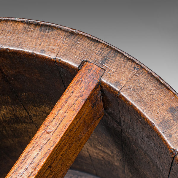 Antique Coopered Stick Stand, English, Oak, Barrel, Umbrella Loop, Victorian