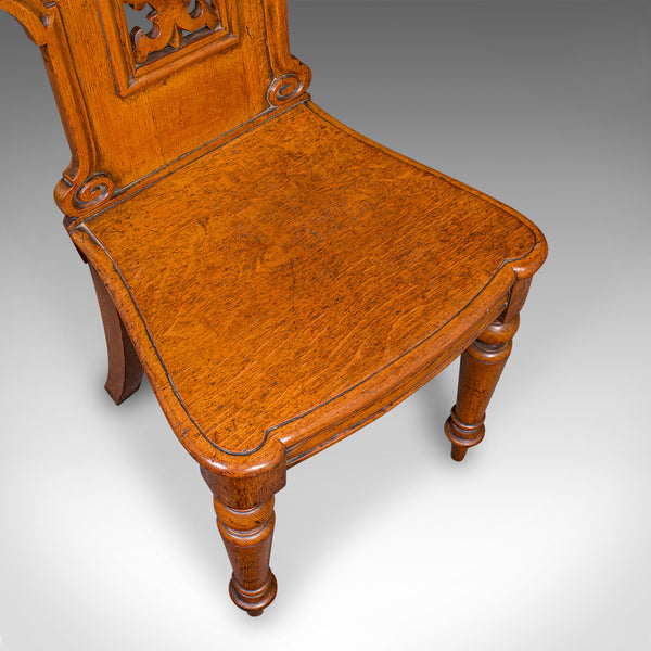 Pair of Antique Hall Chairs, Scottish, Oak, Reception Seats, Regency, Circa 1830