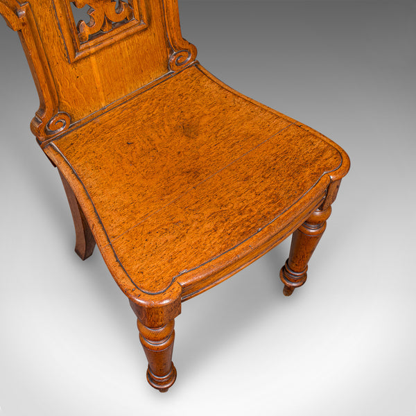 Pair of Antique Hall Chairs, Scottish, Oak, Reception Seats, Regency, Circa 1830