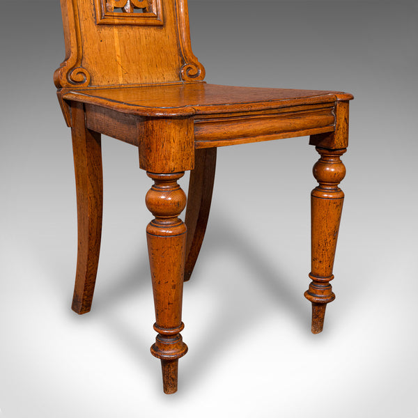 Pair of Antique Hall Chairs, Scottish, Oak, Reception Seats, Regency, Circa 1830