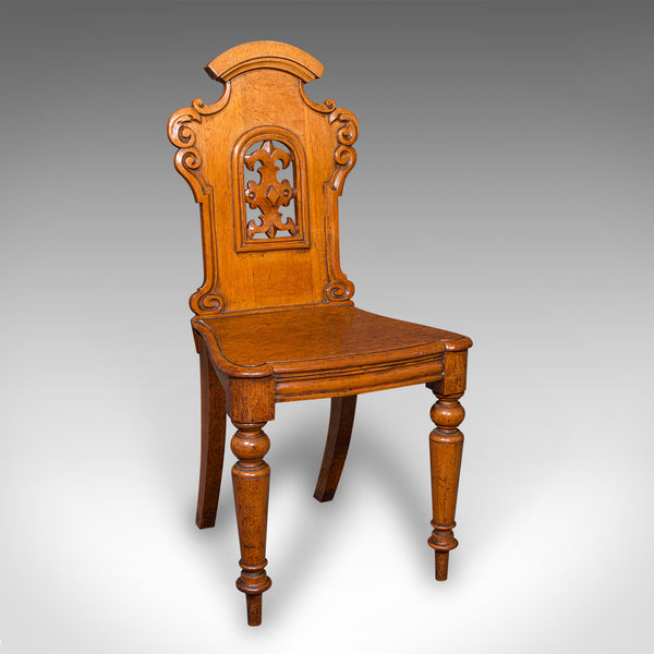 Pair of Antique Hall Chairs, Scottish, Oak, Reception Seats, Regency, Circa 1830