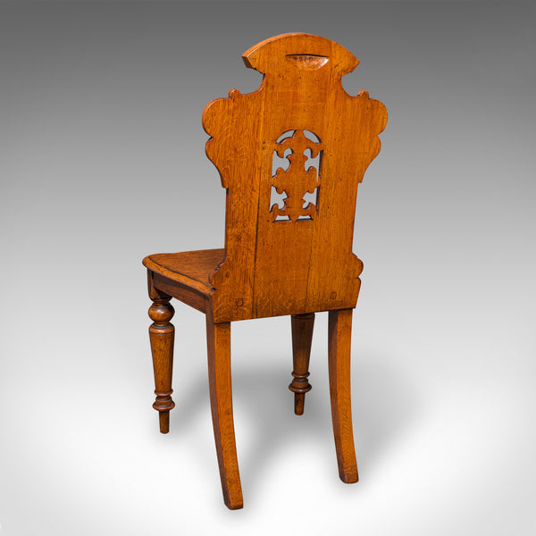 Pair of Antique Hall Chairs, Scottish, Oak, Reception Seats, Regency, Circa 1830