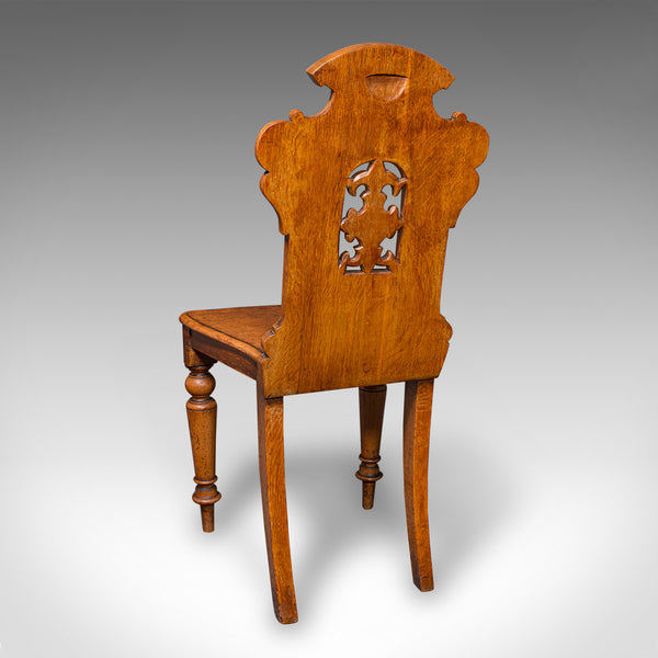 Pair of Antique Hall Chairs, Scottish, Oak, Reception Seats, Regency, Circa 1830