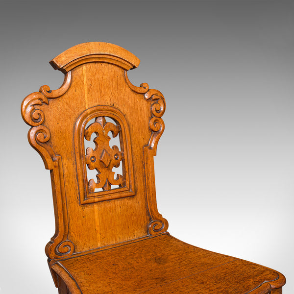Pair of Antique Hall Chairs, Scottish, Oak, Reception Seats, Regency, Circa 1830