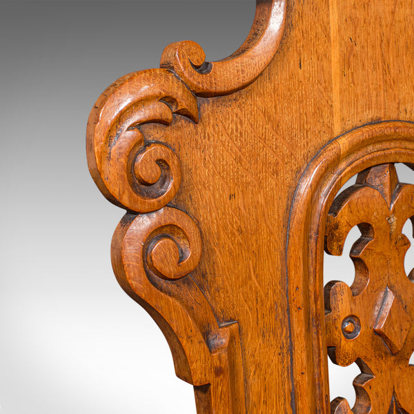Pair of Antique Hall Chairs, Scottish, Oak, Reception Seats, Regency, Circa 1830