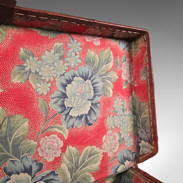 Antique Casablanca Travel Trunk, African, Leather, Portmanteau Case, Edwardian