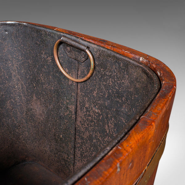 Antique Fireside Store, English, Hearthside Coal Bin, Log Basket, Late Victorian