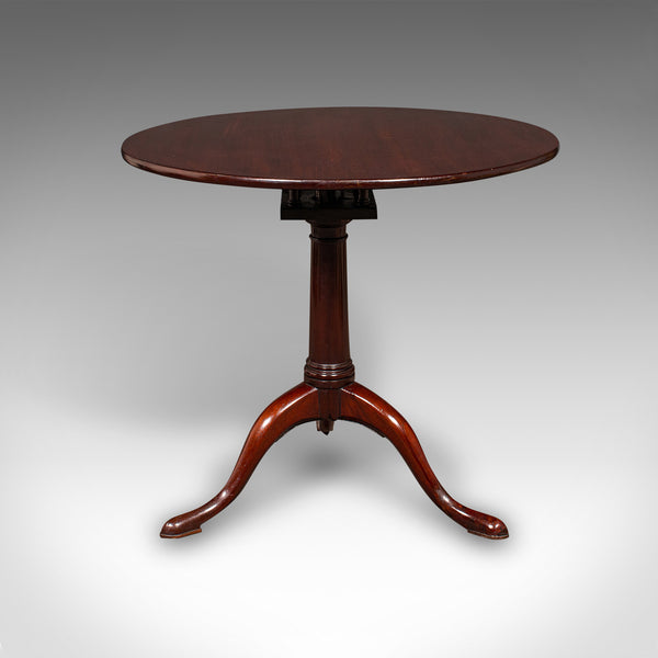 Antique Tripod Table, English, Tilt Top, Side, Occasional, Wine, Lamp, Georgian