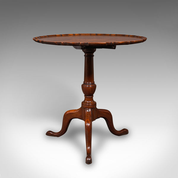 Antique Pie Crust Table, English, Tilt-Top, Games, Occasional, Georgian, C.1790
