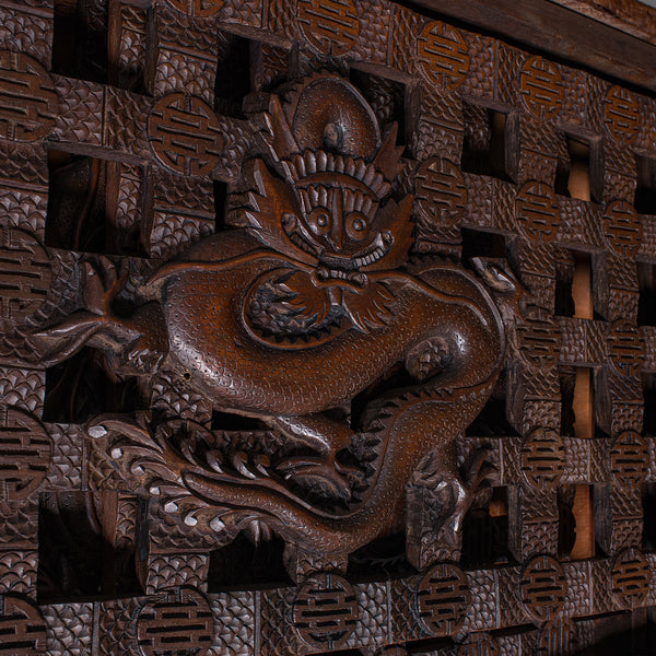 Antique Travelling Trader’s Altar, Oriental Teak Stand, Folding Table, Victorian