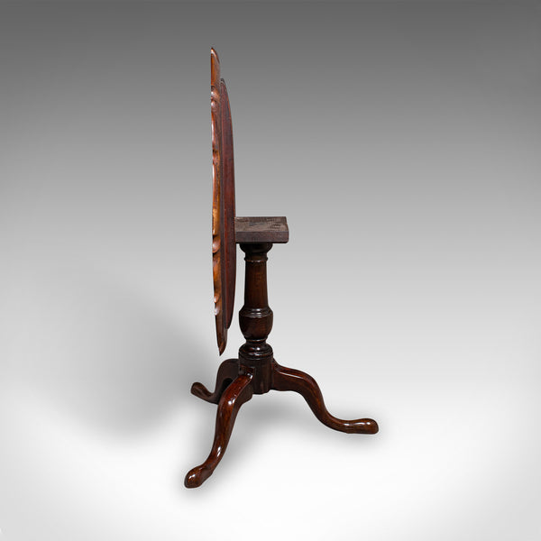 Antique 4 Seat Occasional Table, English, Walnut, Tilt Top, Pie Crust, Georgian