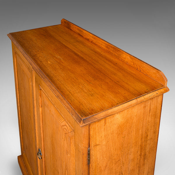 Tall Antique Side Cabinet, English, Ash, Book Cupboard, Hall, Lounge, Victorian