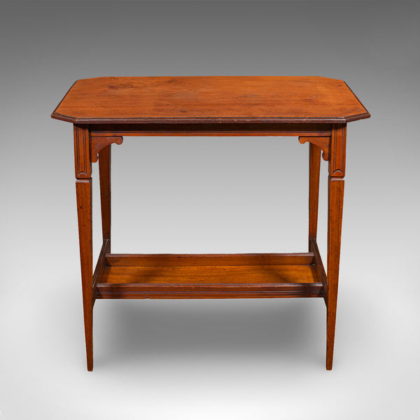 Antique Occasional Table, English, Walnut, Side, Hall, Under Tier, Edwardian