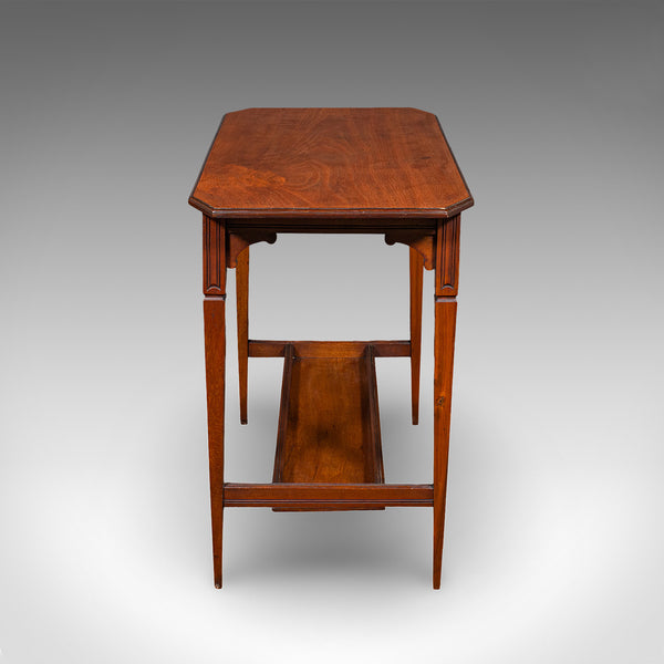 Antique Occasional Table, English, Walnut, Side, Hall, Under Tier, Edwardian