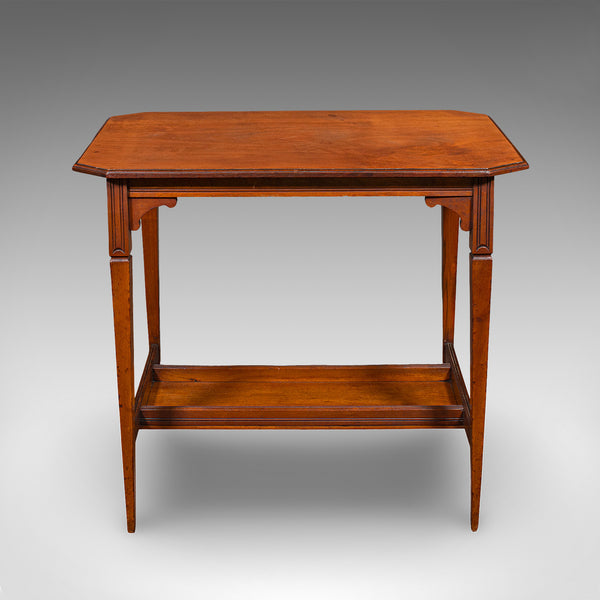 Antique Occasional Table, English, Walnut, Side, Hall, Under Tier, Edwardian
