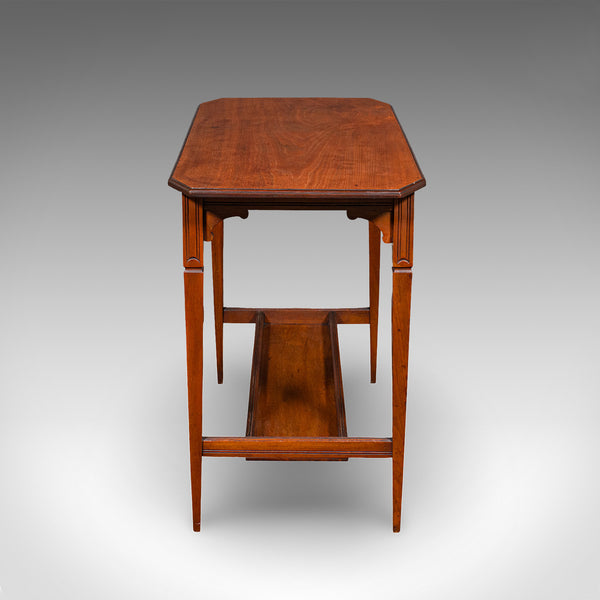 Antique Occasional Table, English, Walnut, Side, Hall, Under Tier, Edwardian