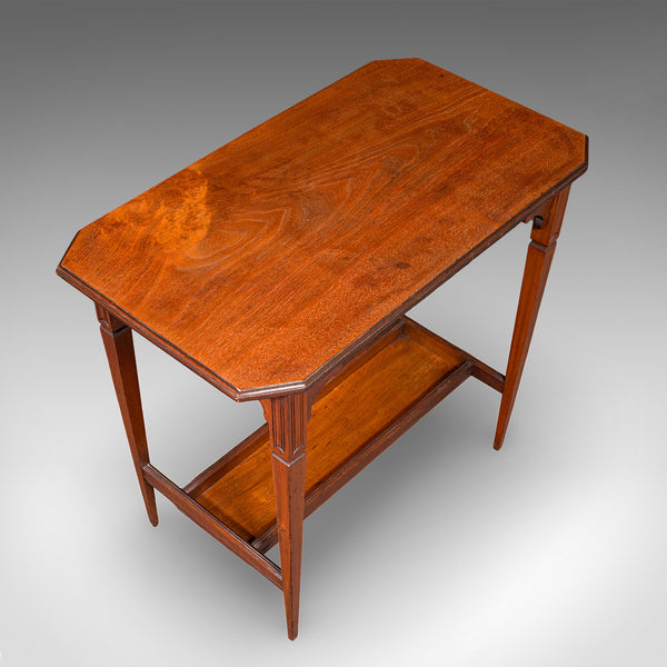 Antique Occasional Table, English, Walnut, Side, Hall, Under Tier, Edwardian