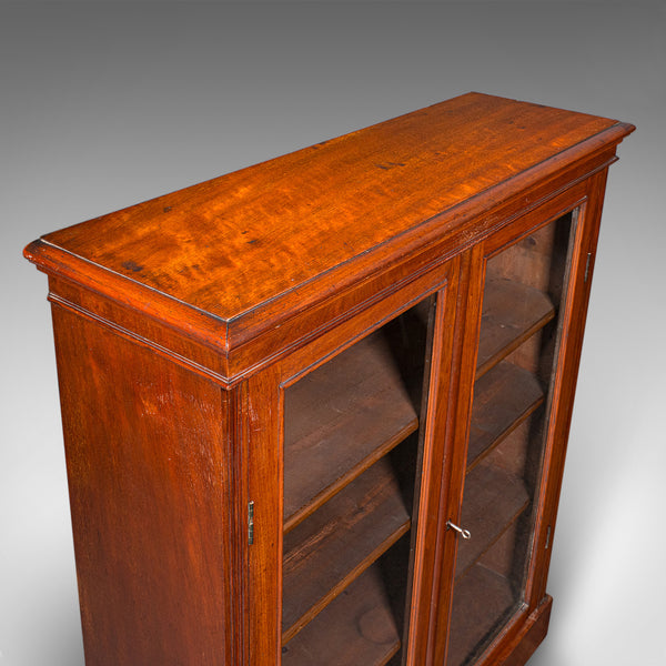 Antique Display Bookcase, English, Glazed Book Cabinet, Home Library, Victorian