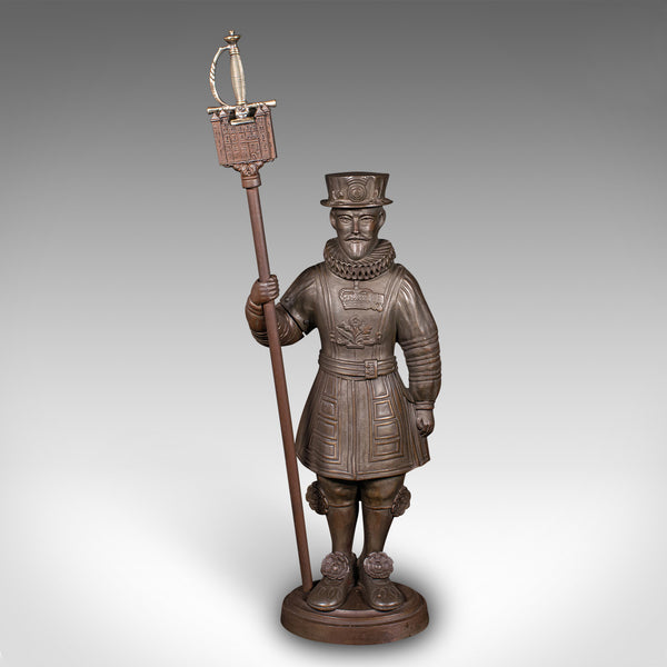 Antique Beefeater Fireside Companion, Cast Iron, English, Fire Tools, Edwardian
