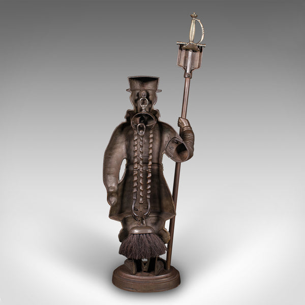 Antique Beefeater Fireside Companion, Cast Iron, English, Fire Tools, Edwardian