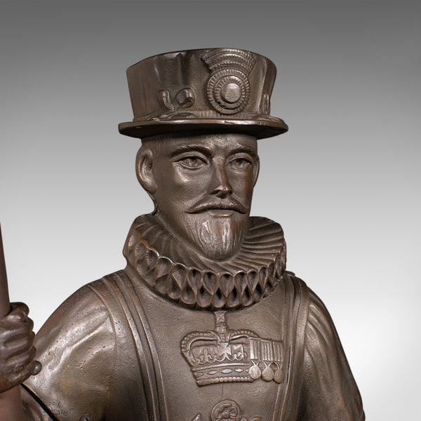 Antique Beefeater Fireside Companion, Cast Iron, English, Fire Tools, Edwardian