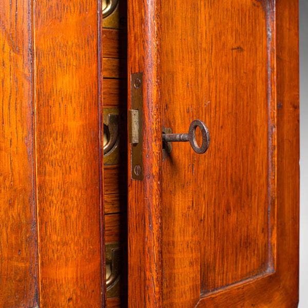 Small Antique Specimen Case, English, Oak, Collector’s Cabinet, Victorian, 1880