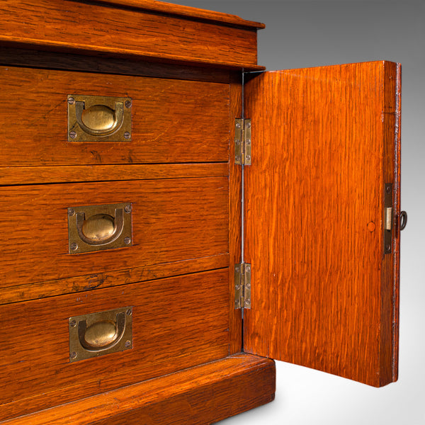 Small Antique Specimen Case, English, Oak, Collector’s Cabinet, Victorian, 1880