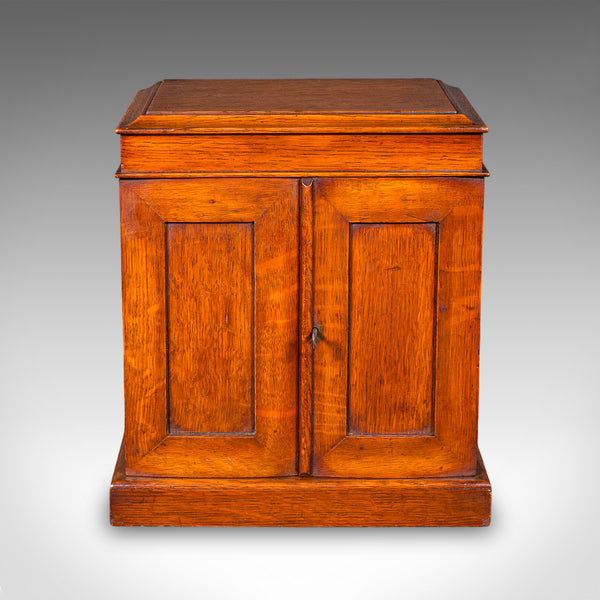 Small Antique Specimen Case, English, Oak, Collector’s Cabinet, Victorian, 1880