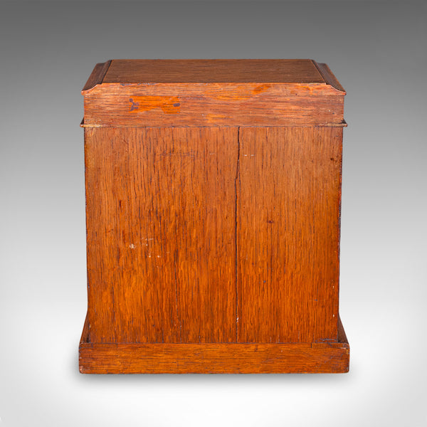 Small Antique Specimen Case, English, Oak, Collector’s Cabinet, Victorian, 1880