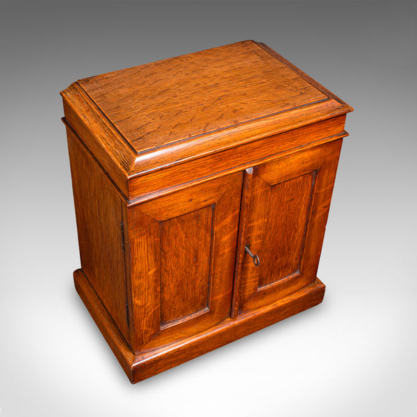 Small Antique Specimen Case, English, Oak, Collector’s Cabinet, Victorian, 1880