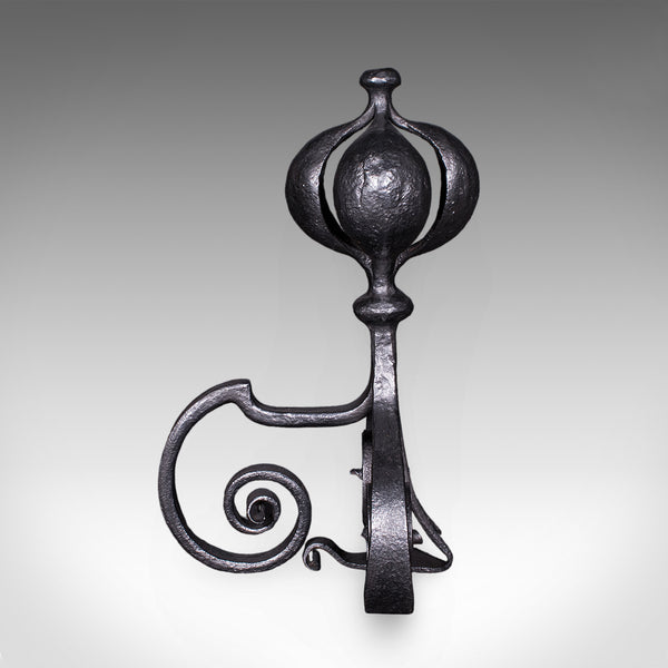 Pair of Antique Fireplace Andirons, French, Country House Hearth, Art Nouveau