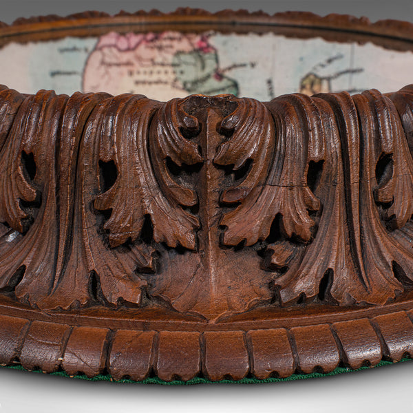 Antique Cake Display Stand, German, Oak, Mirrored Gateau Centrepiece, Victorian