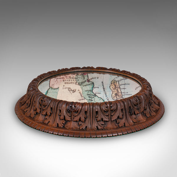 Antique Cake Display Stand, German, Oak, Mirrored Gateau Centrepiece, Victorian