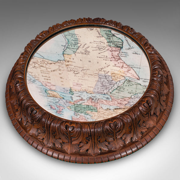 Antique Cake Display Stand, German, Oak, Mirrored Gateau Centrepiece, Victorian