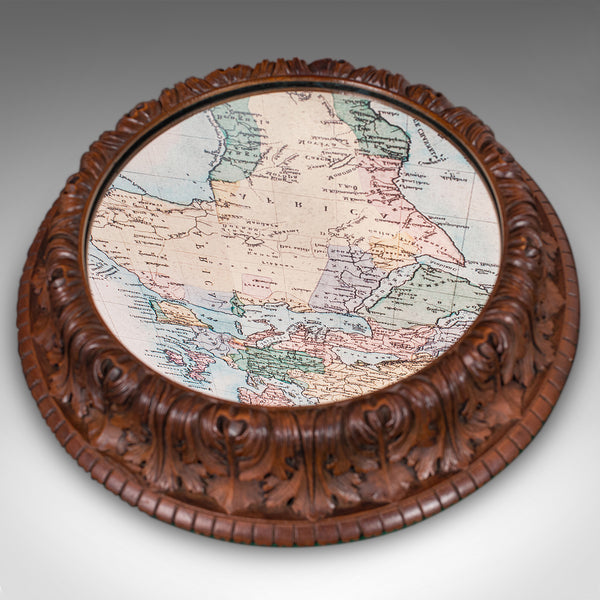 Antique Cake Display Stand, German, Oak, Mirrored Gateau Centrepiece, Victorian