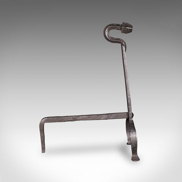 Antique Fireplace Set, English, Wrought Iron, Fire Basket, Andirons, Victorian