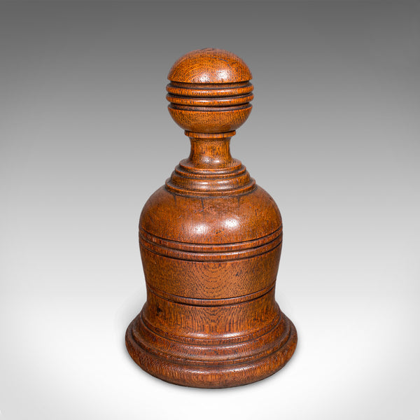 Antique Turned Doorstop, Scottish, Oak, Country House, Door Keeper, Victorian