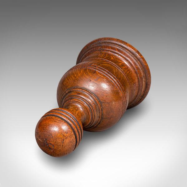 Antique Turned Doorstop, Scottish, Oak, Country House, Door Keeper, Victorian