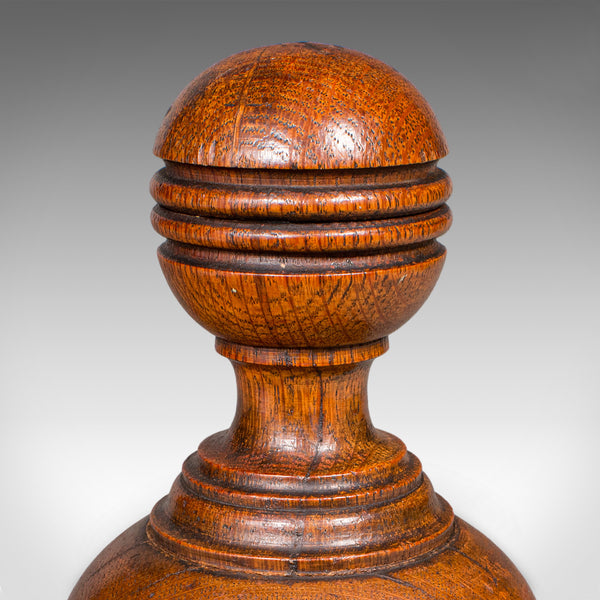 Antique Turned Doorstop, Scottish, Oak, Country House, Door Keeper, Victorian