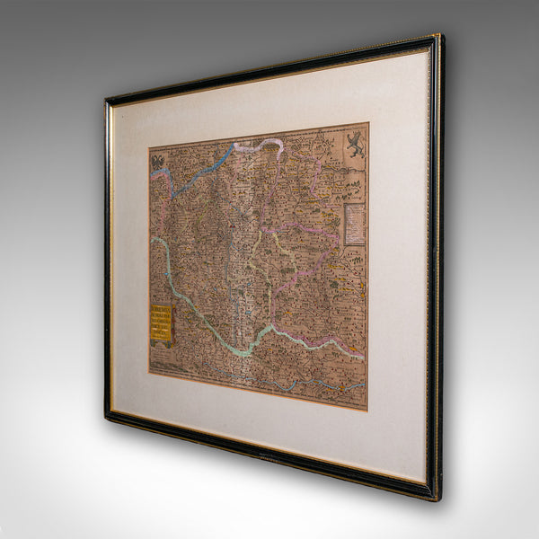 Antique Map of Bohemia, Dutch, Framed Cartography, Johannes Janssonius, C.1630